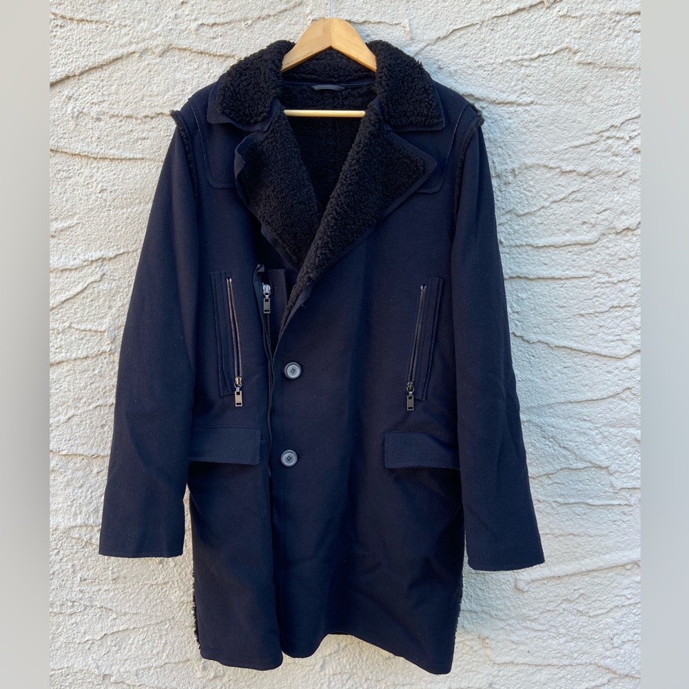 Lanvin Men’s Wool & Shearling Long Coat